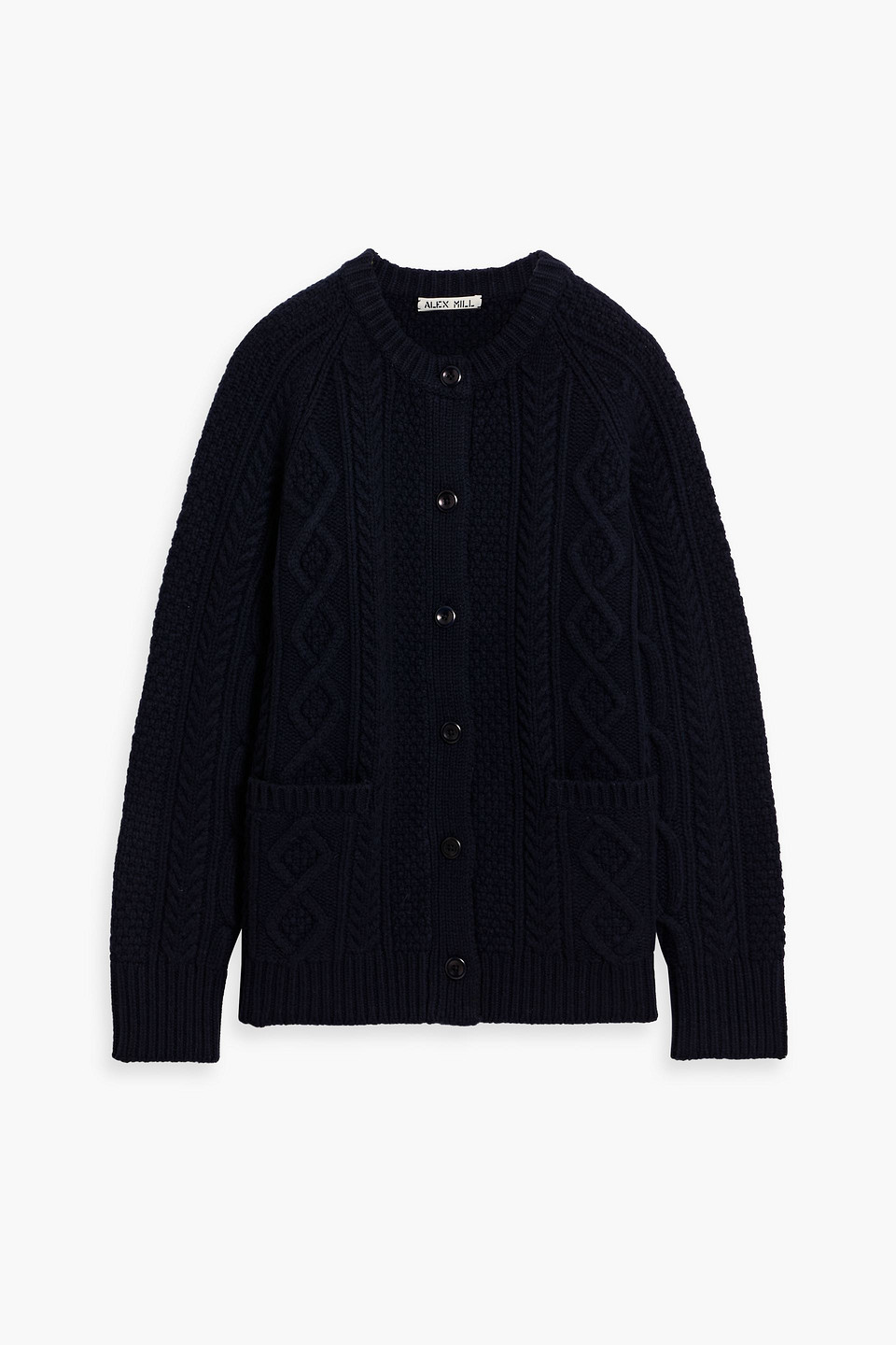 Alex Mill Agnes Cable-knit Merino Wool Cardigan In Blue