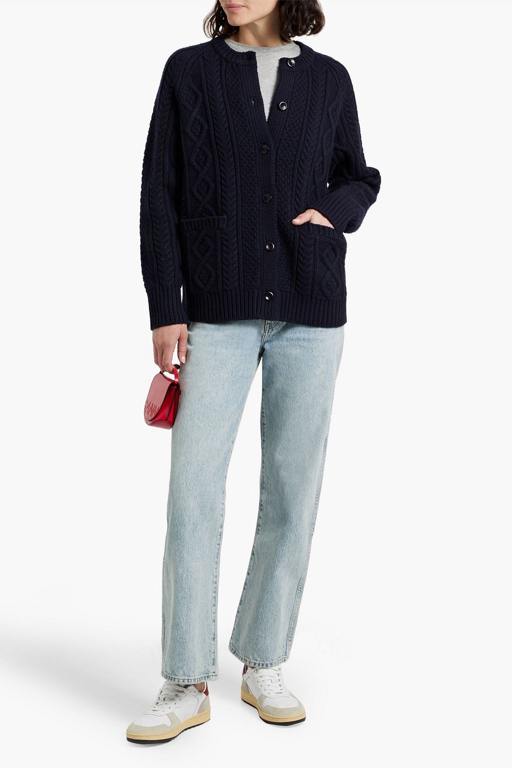 ALEX MILL Agnes cable-knit merino wool cardigan