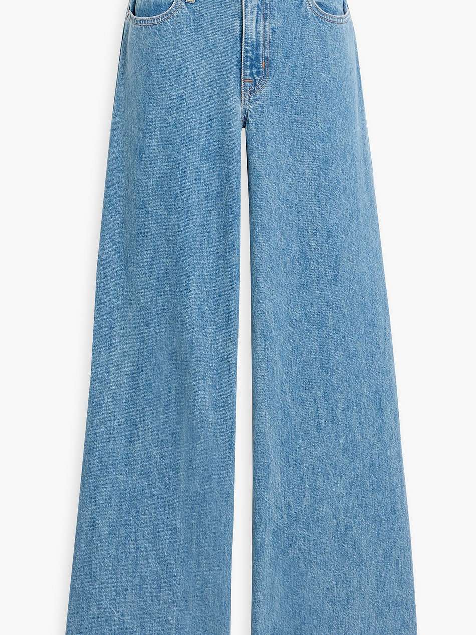 paneled high-rise wide-leg jeans