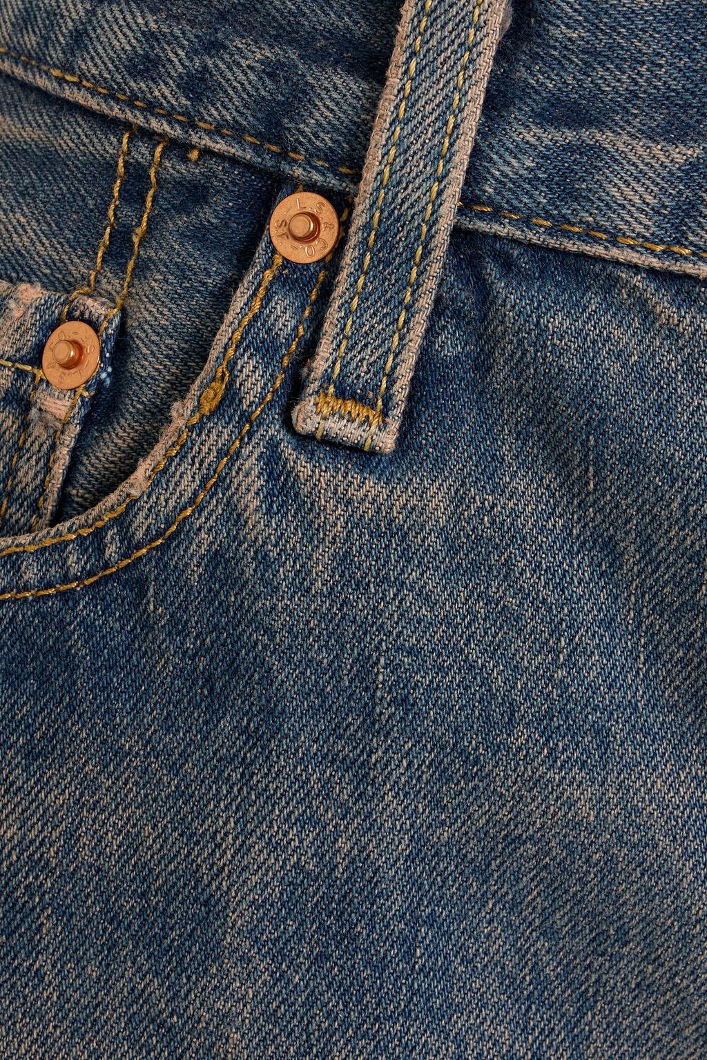 RE/DONE WITH LEVI'S Frayed denim shorts