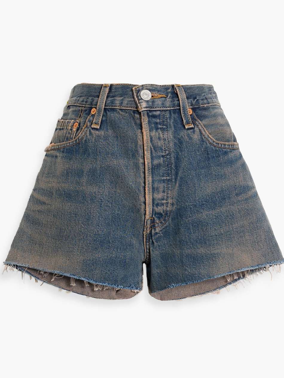 frayed denim shorts