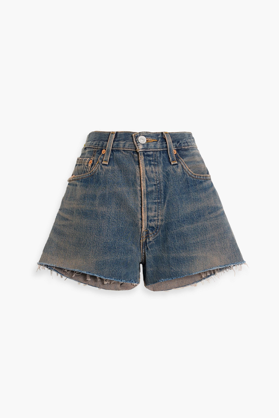 Re/done With Levi's Frayed Denim Shorts