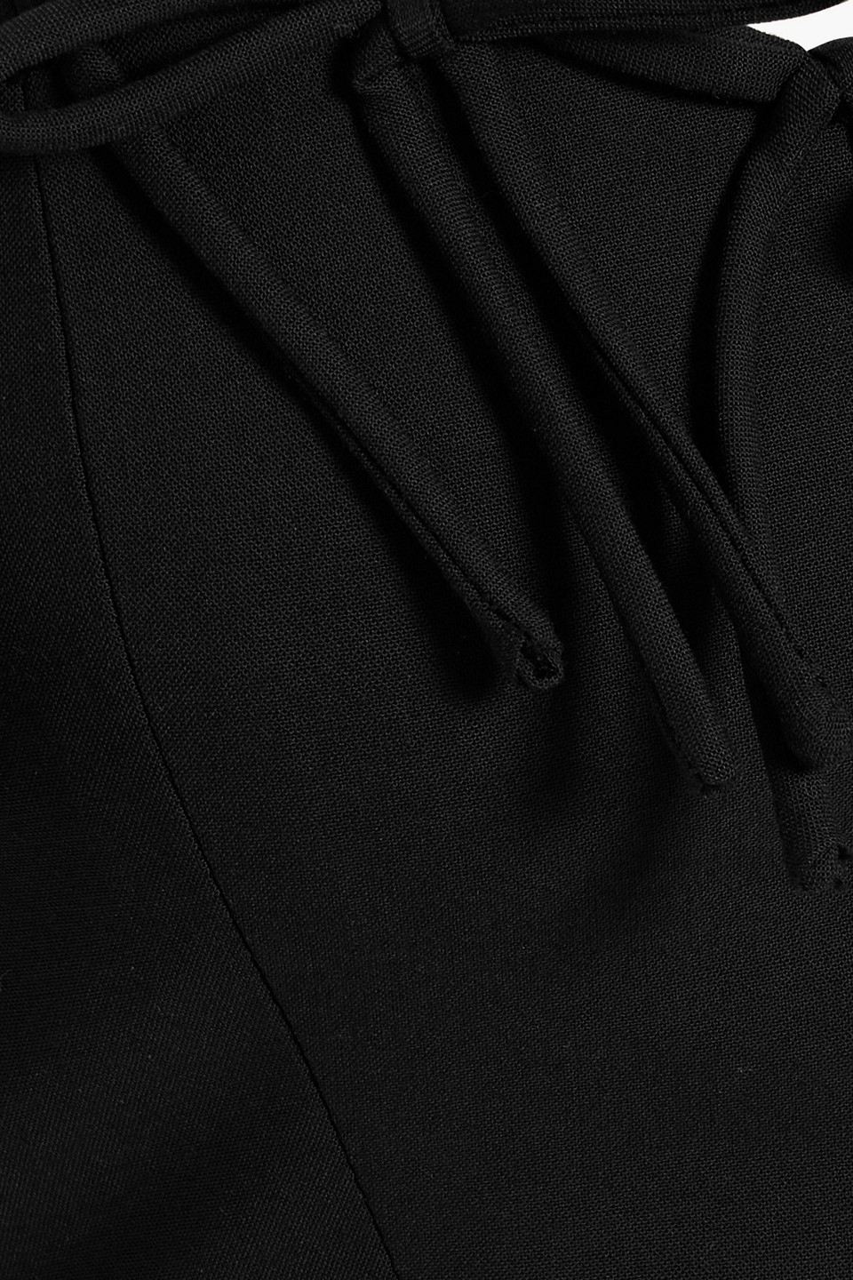 Ganni Bow-detailed Crepe Bra Top In Black
