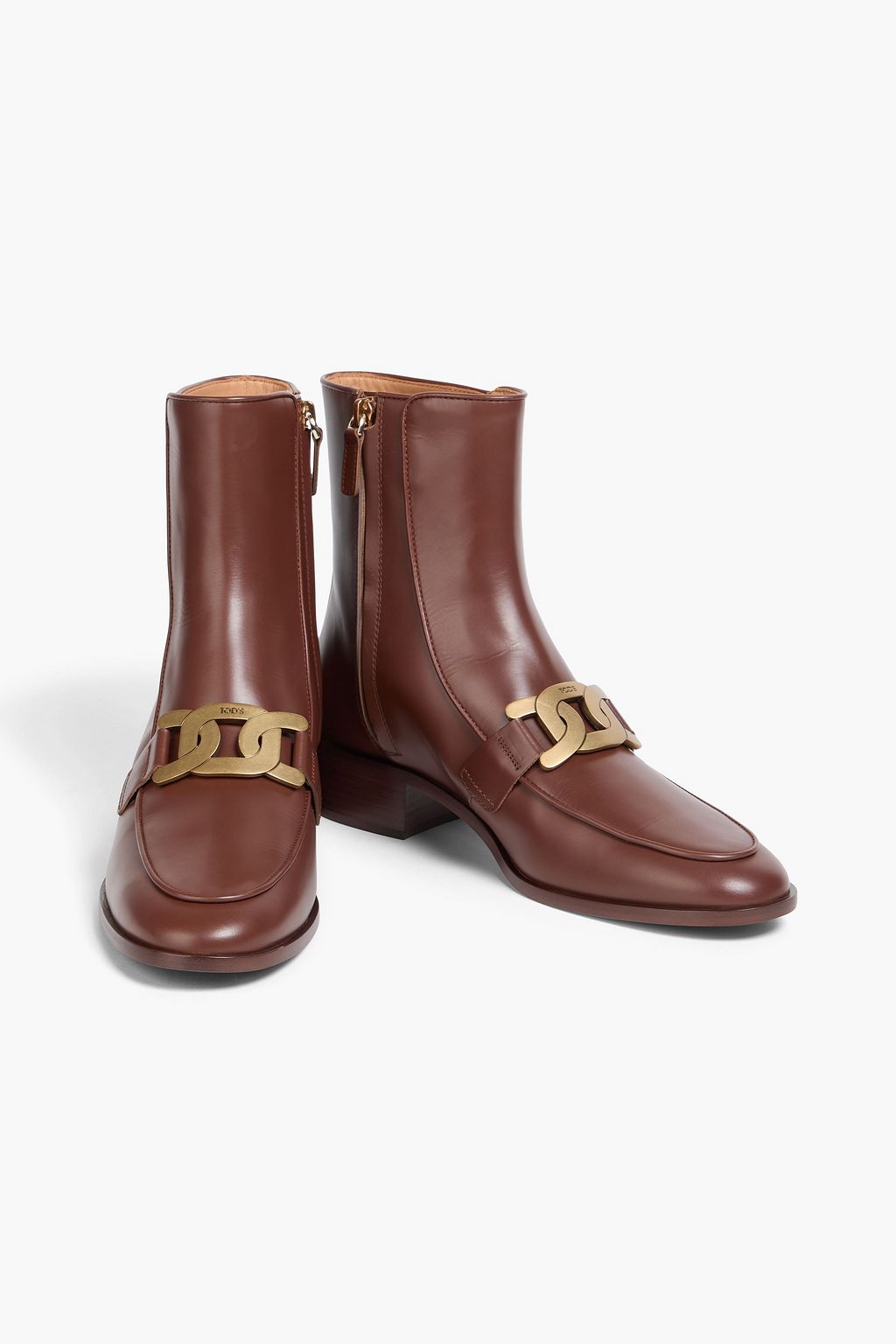 TOD'S Embellished leather ankle boots