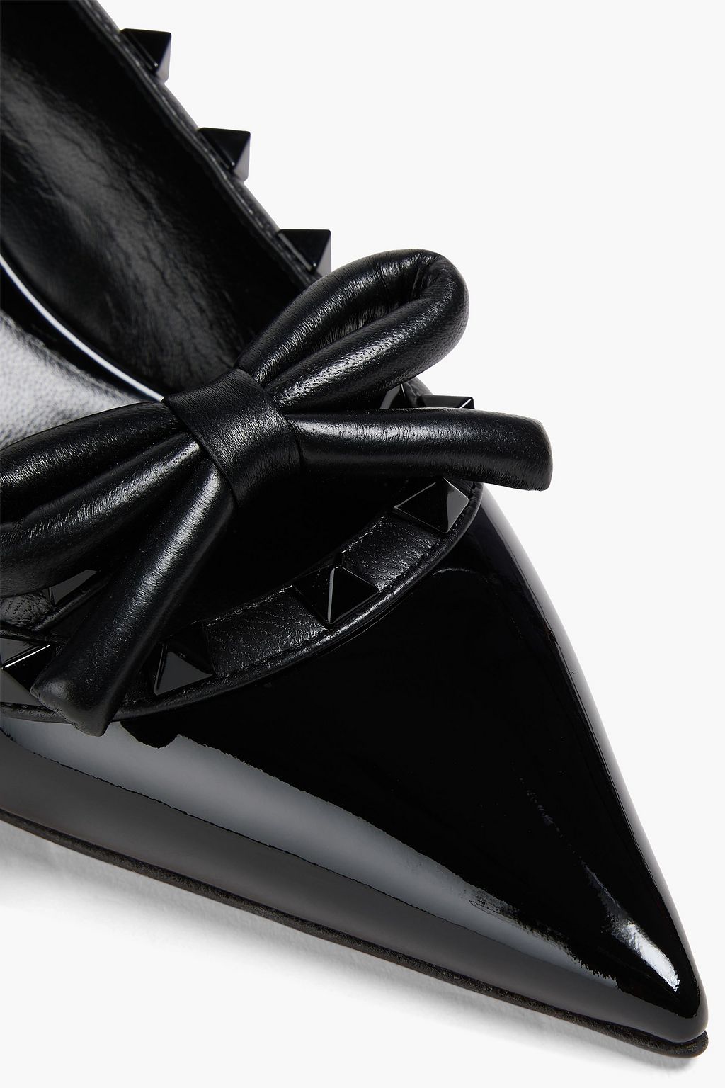 VALENTINO GARAVANI Rockstud patent-leather slingback pumps