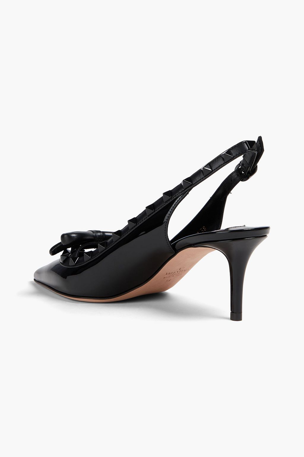 VALENTINO GARAVANI Rockstud patent-leather slingback pumps