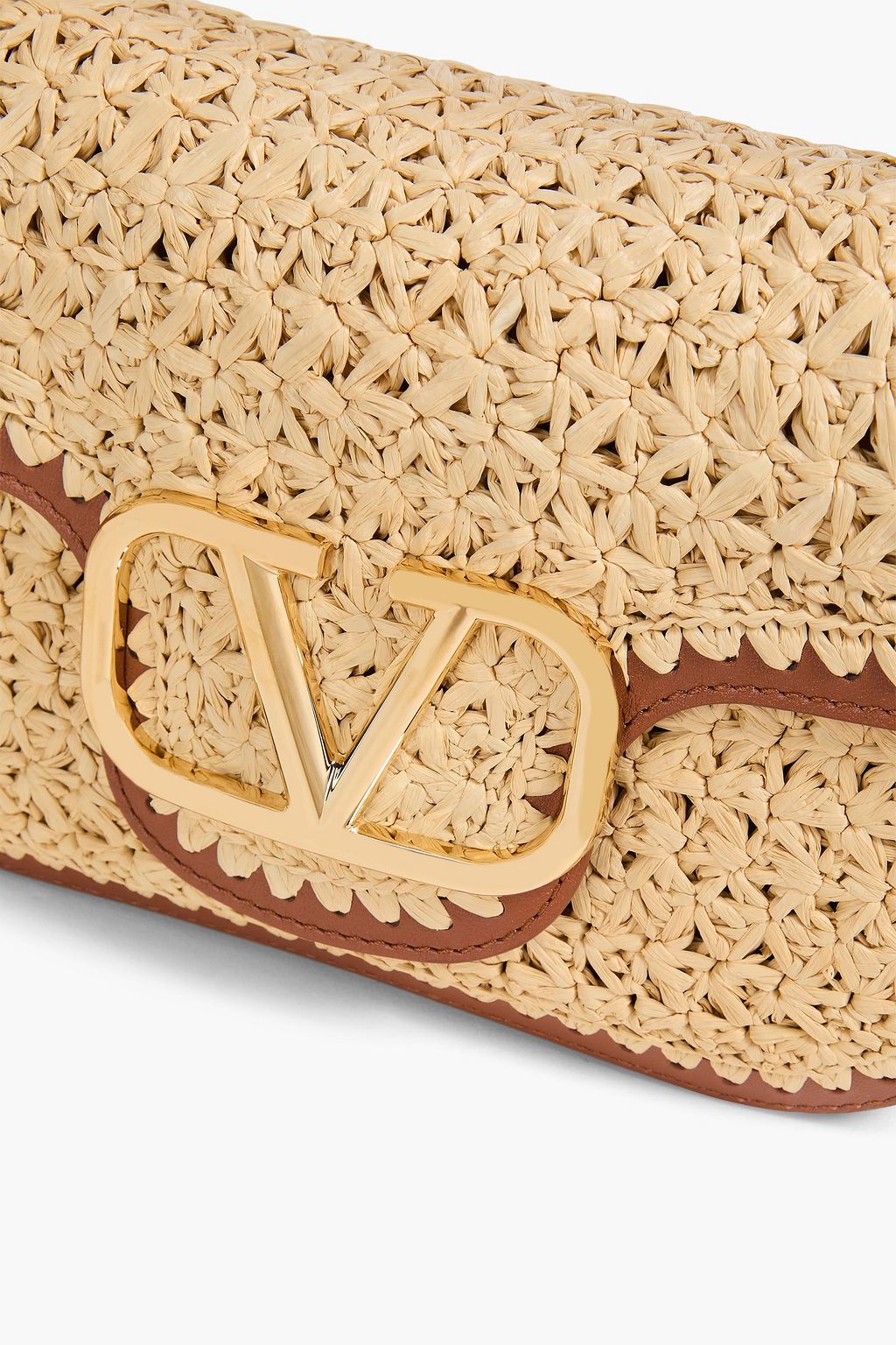 VALENTINO GARAVANI VLOGO faux raffia shoulder bag