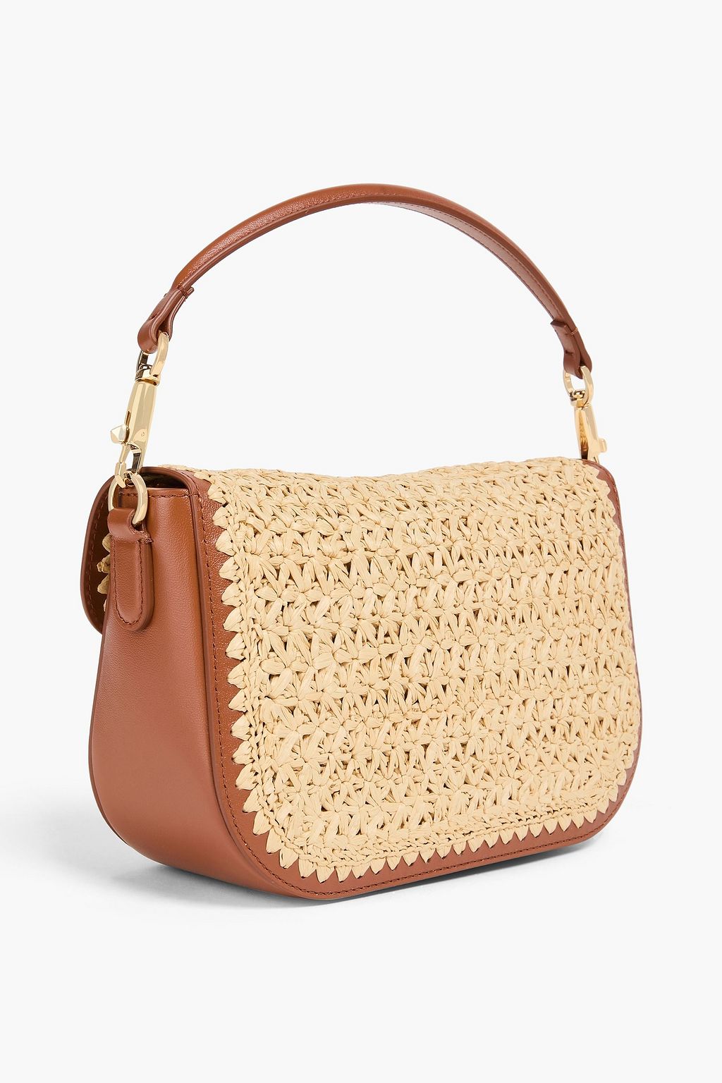 VALENTINO GARAVANI VLOGO faux raffia shoulder bag