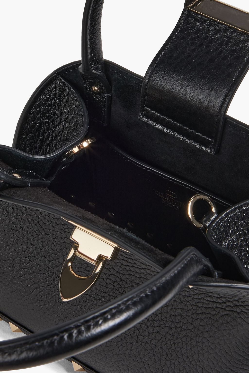 VALENTINO GARAVANI Rockstud pebbled-leather tote