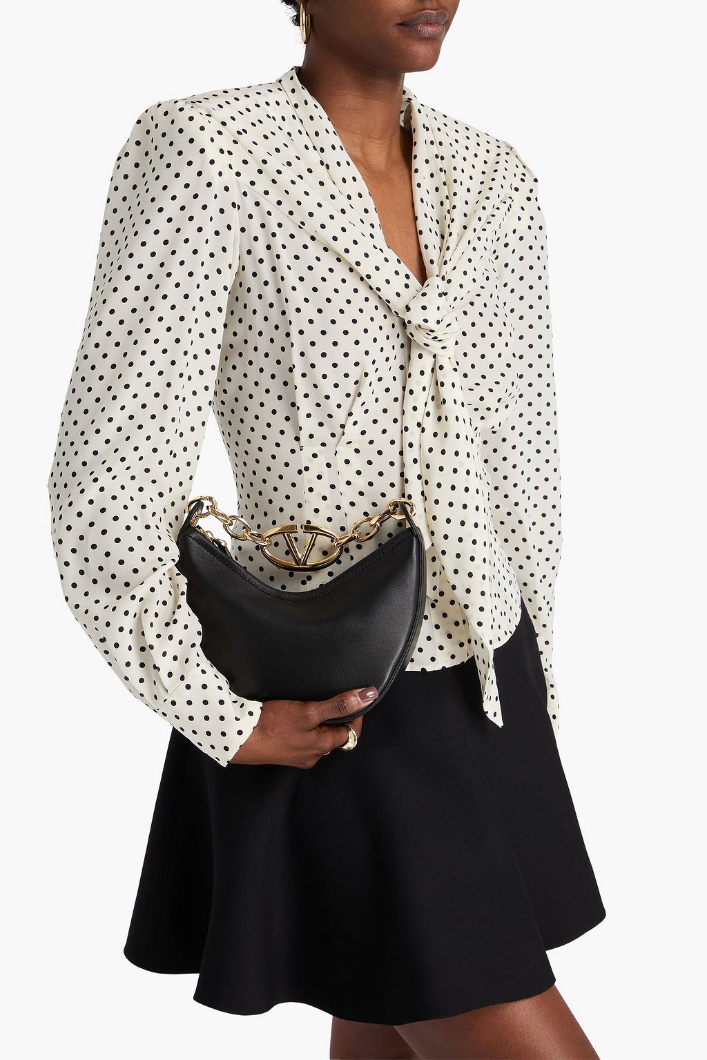 VALENTINO GARAVANI VLOGO Chain leather shoulder bag