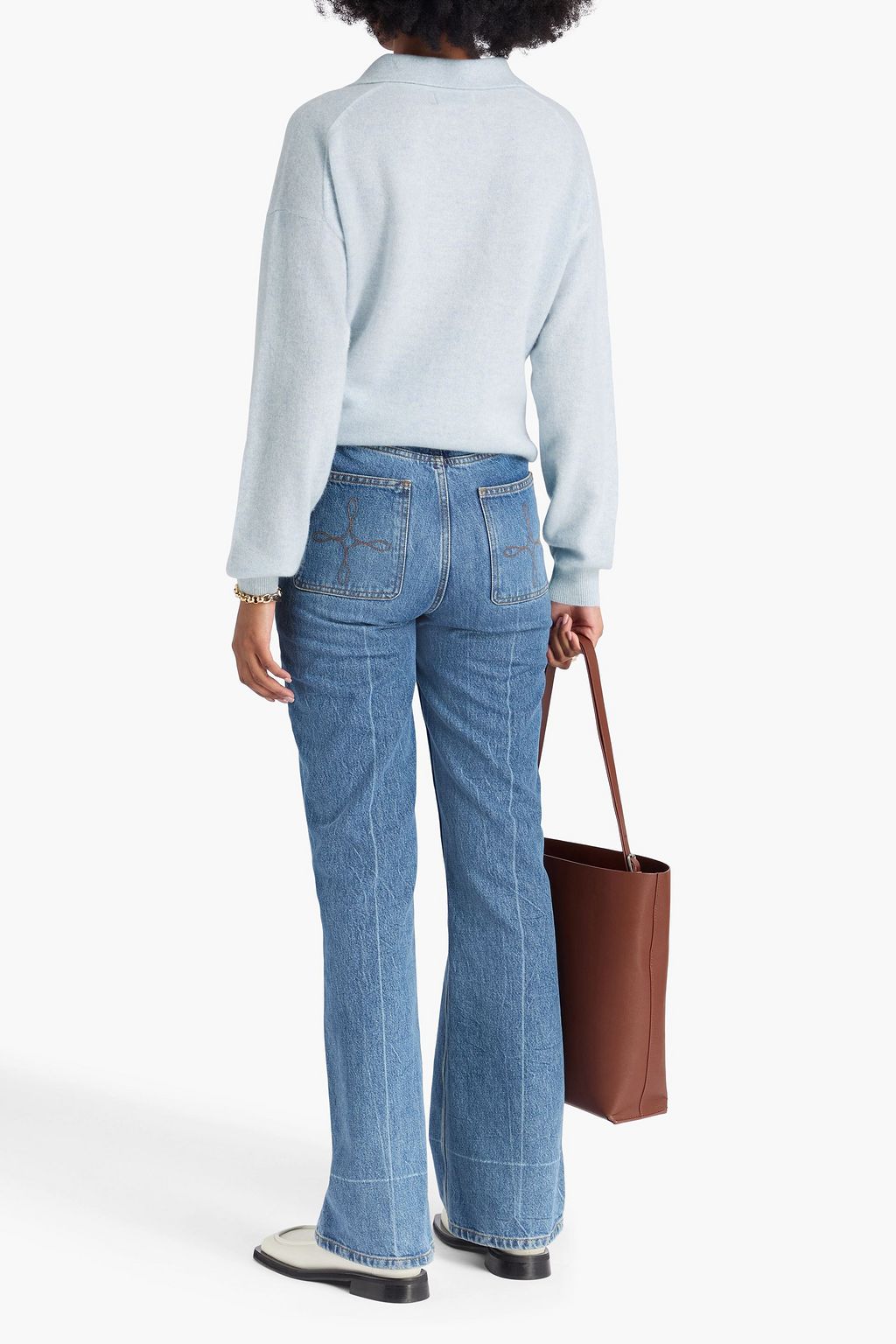 NAADAM Mélange cashmere polo sweater