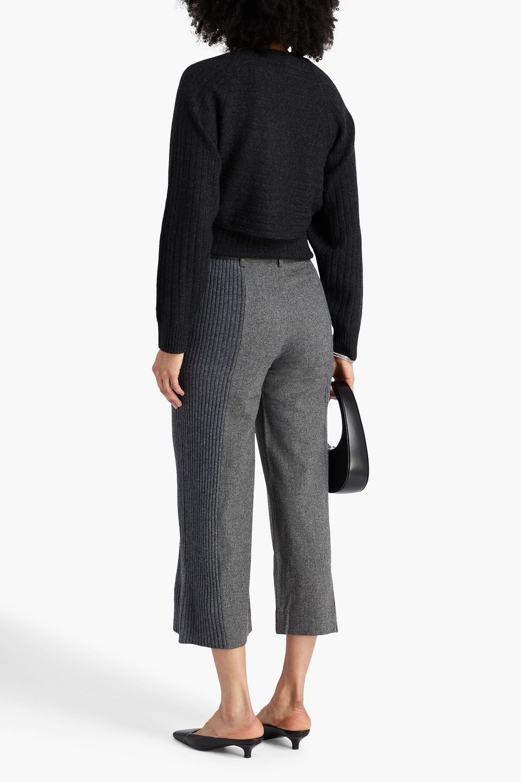 NAADAM Wrap-effect ribbed cashmere top