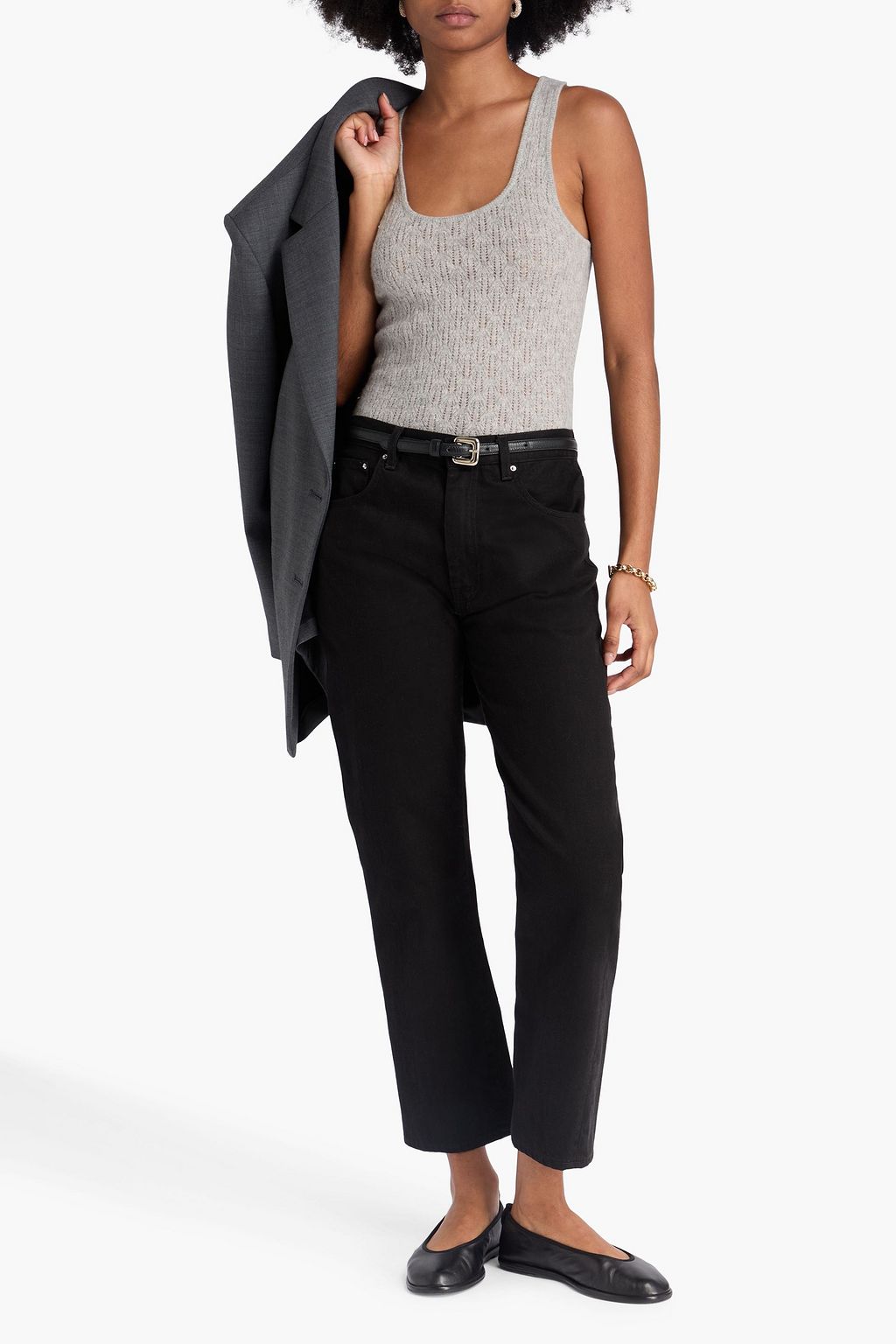 NAADAM Pointelle-knit cashmere tank