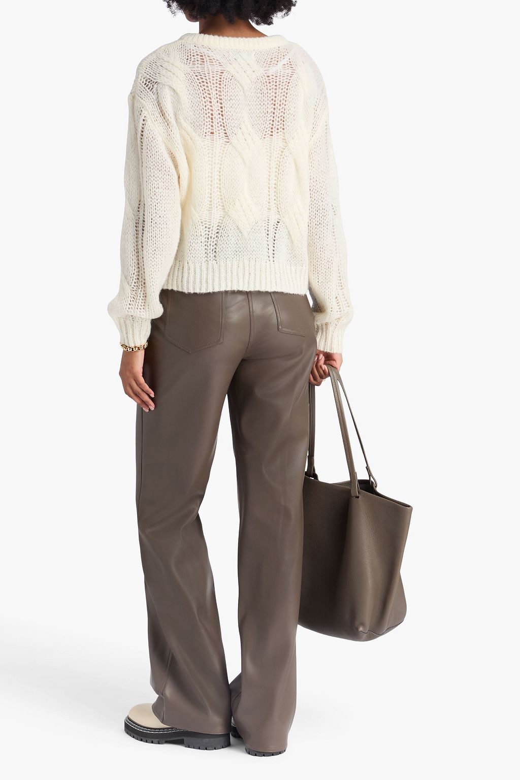 NAADAM Cable-knit merino wool and cashmere-blend cardigan