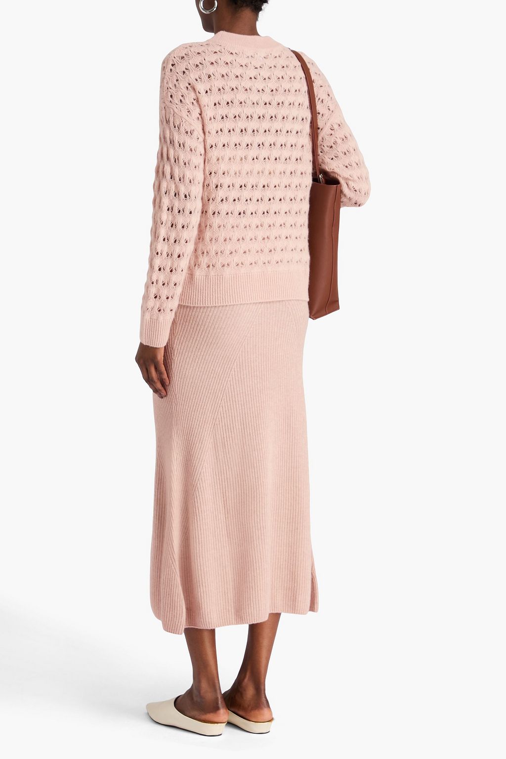 NAADAM Ribbed wool and cashmere-blend midi skirt