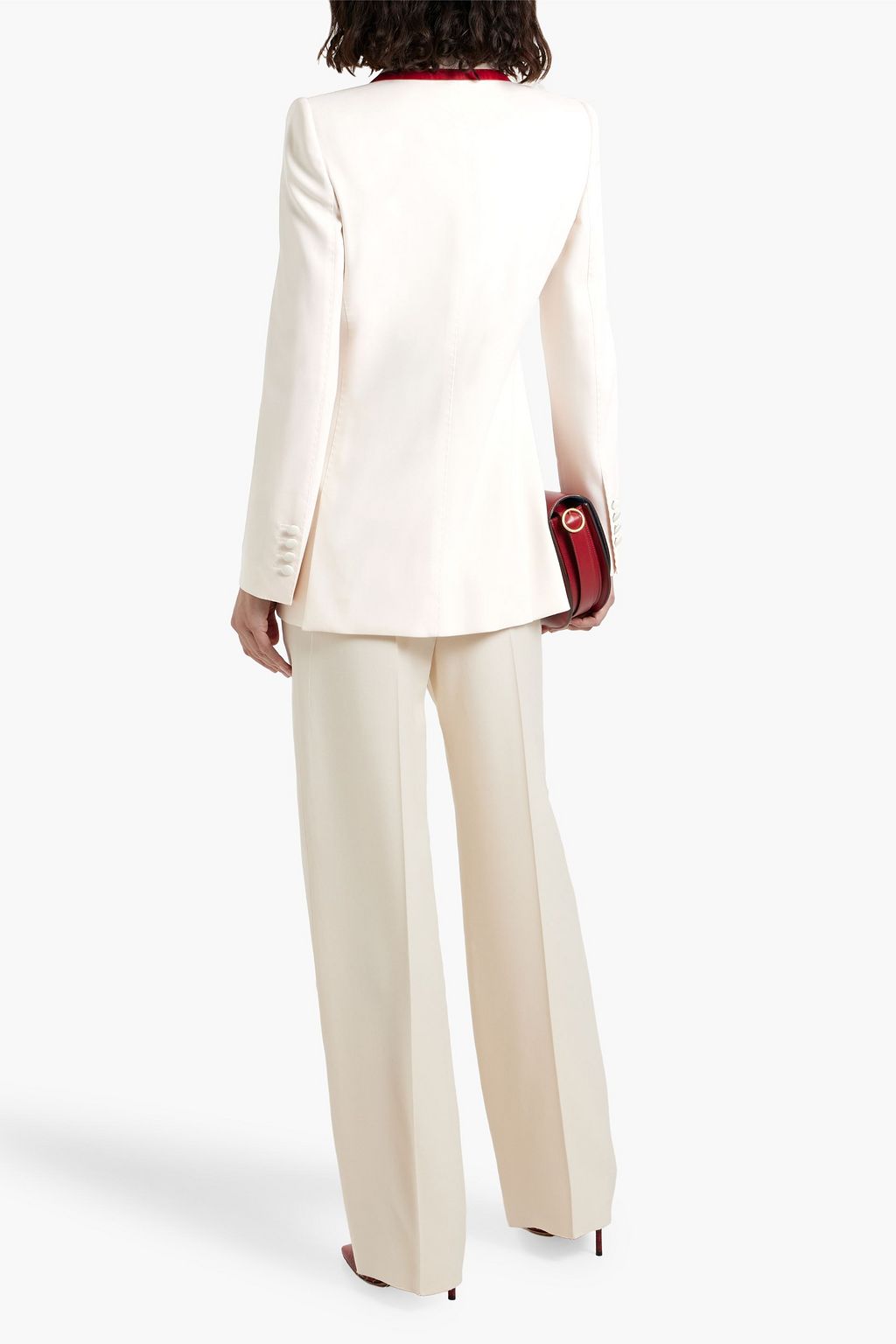 DOLCE&GABBANA Faille-trimmed wool-blend blazer