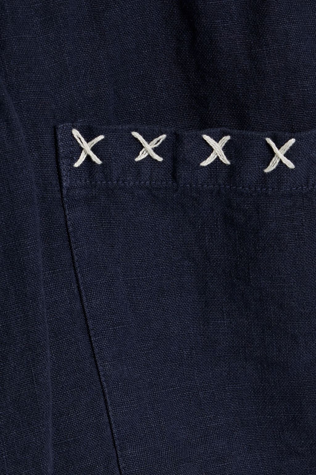 THE ELDER STATESMAN リネン ドローストリング ショートパンツ 刺繍