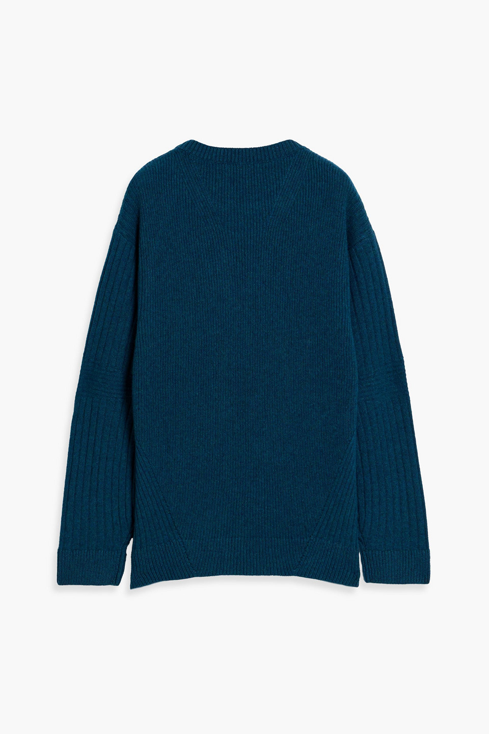 The Elder Statesman Spliced Ribbed Cashmere Sweater In Blue