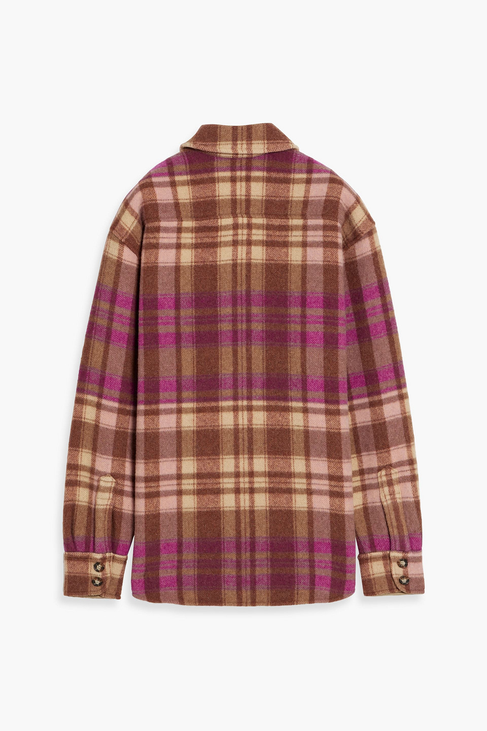 The Elder Statesman Checked Wool-blend Felt Overshirt In Multi