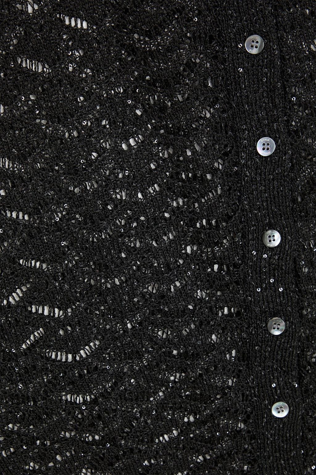 STAUD Devan sequin-embellished crochet-knit top