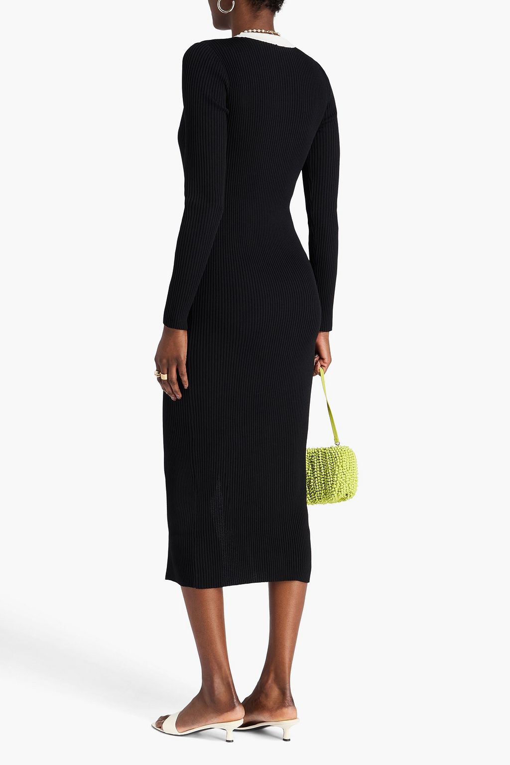 STAUD Shoko ribbed-knit midi dress