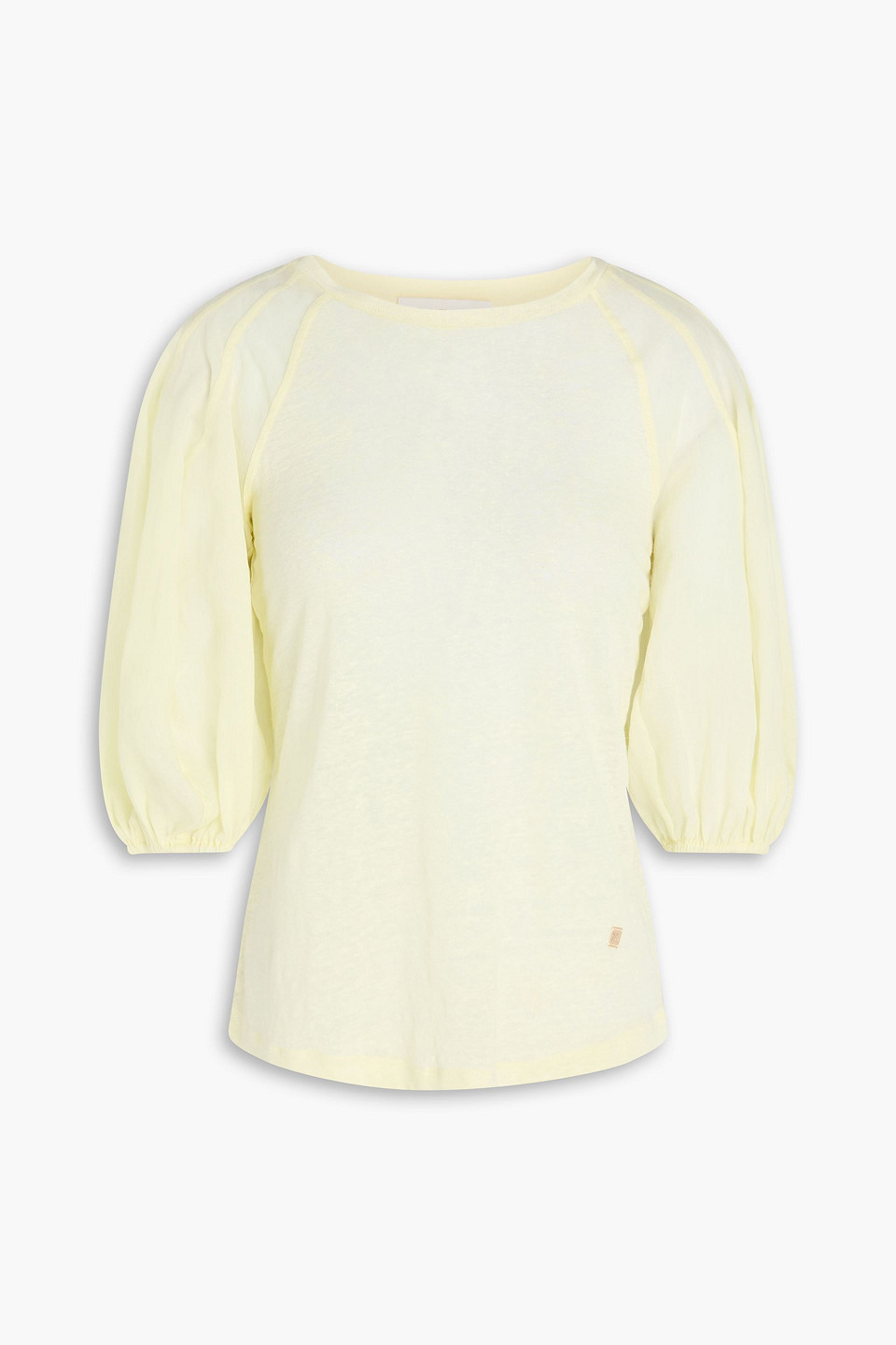 Zimmermann Gathered Linen Top In Yellow