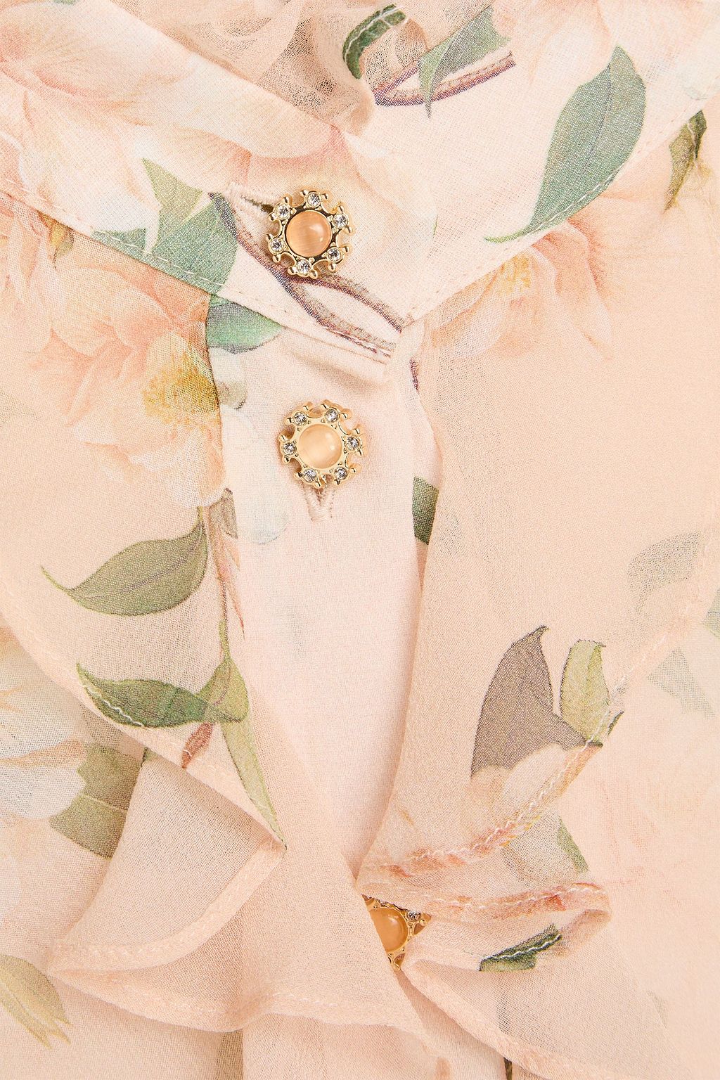 ZIMMERMANN シルクジョーゼット ミニワンピース ラッフル付き フローラルプリント