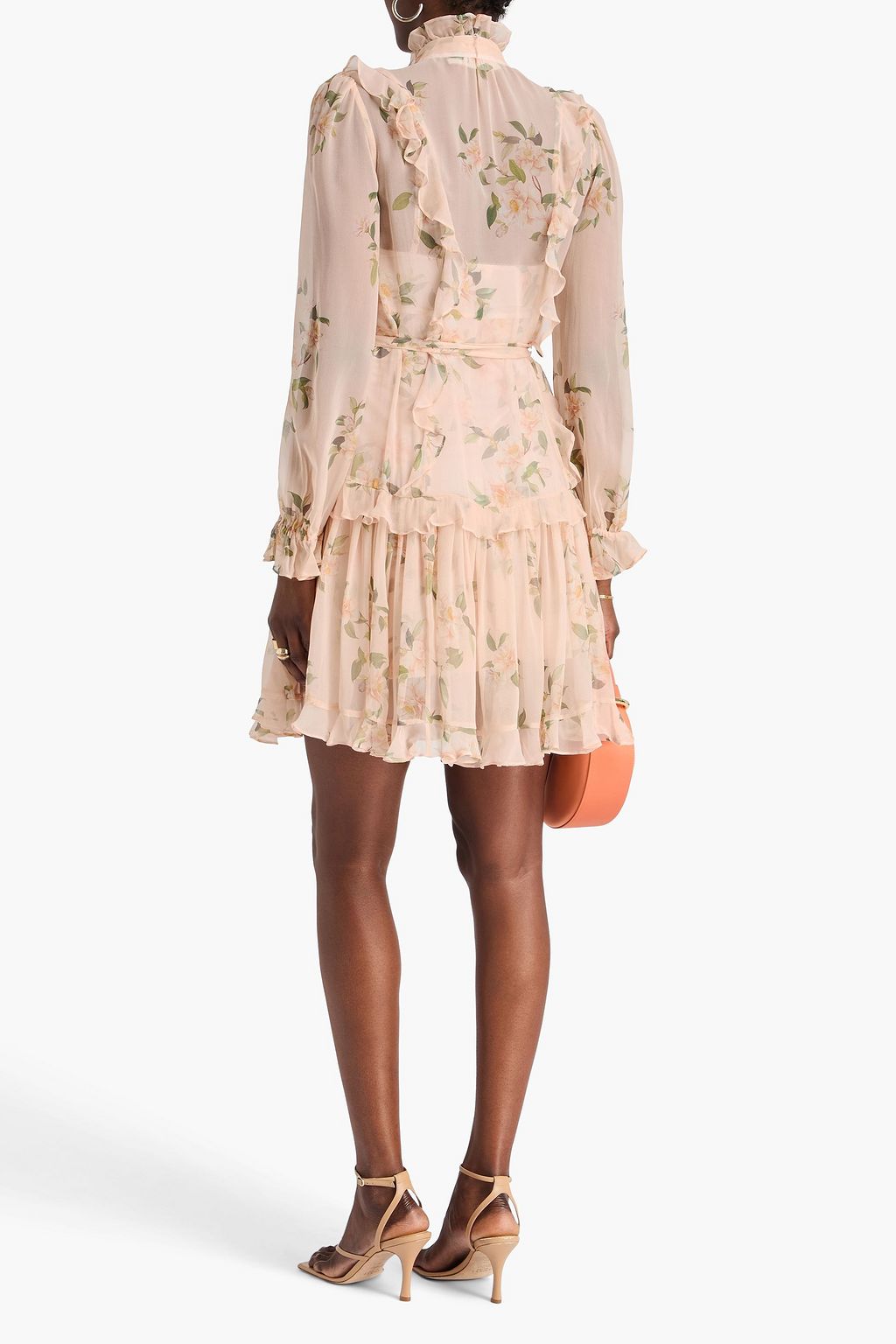 ZIMMERMANN シルクジョーゼット ミニワンピース ラッフル付き フローラルプリント