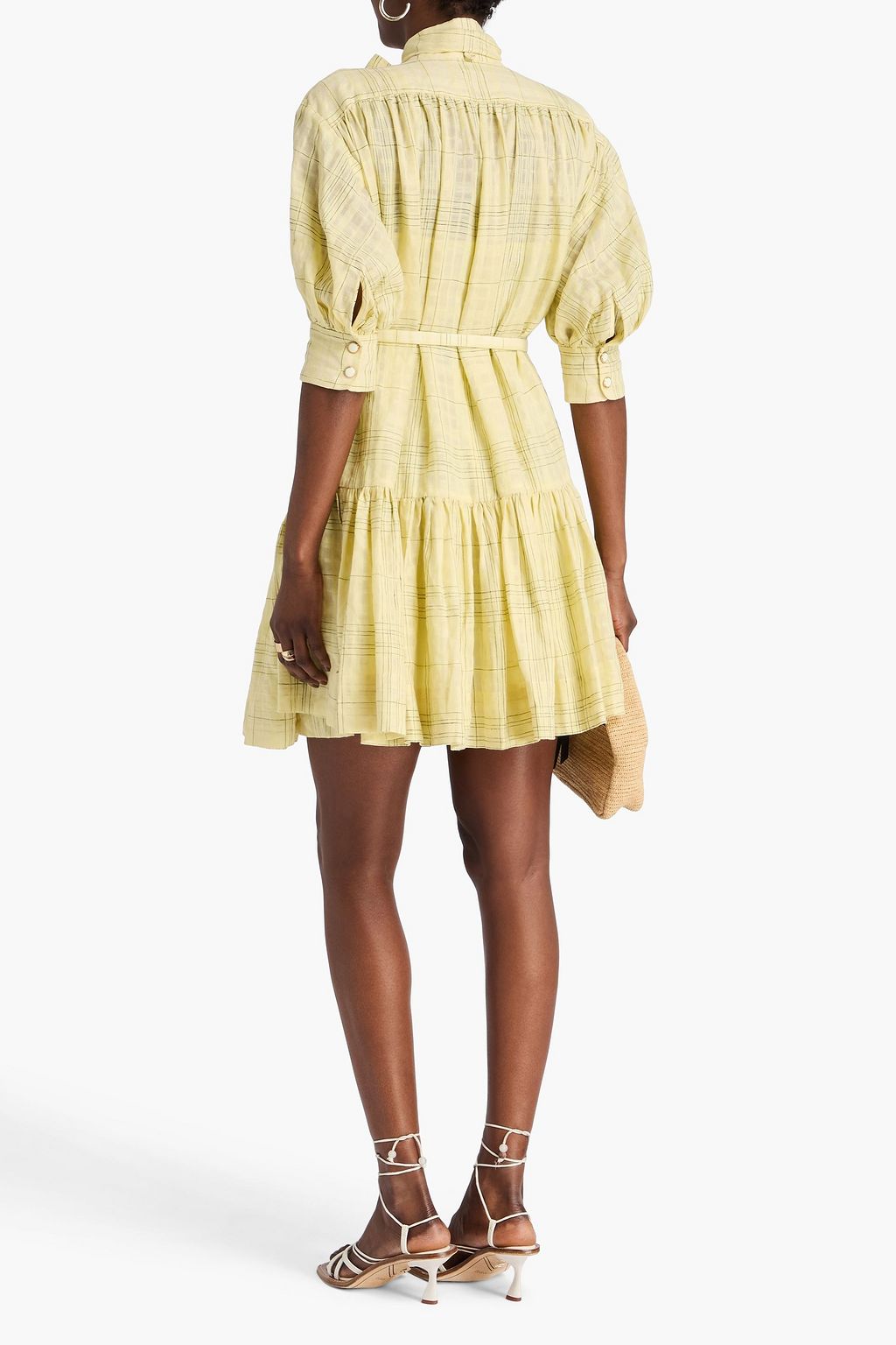 ZIMMERMANN Harmony Check Mini Dress - Yellow - 2