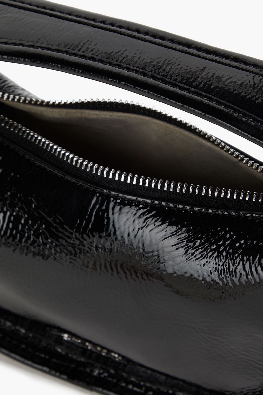 STAUD Venice crinkled patent-leather tote