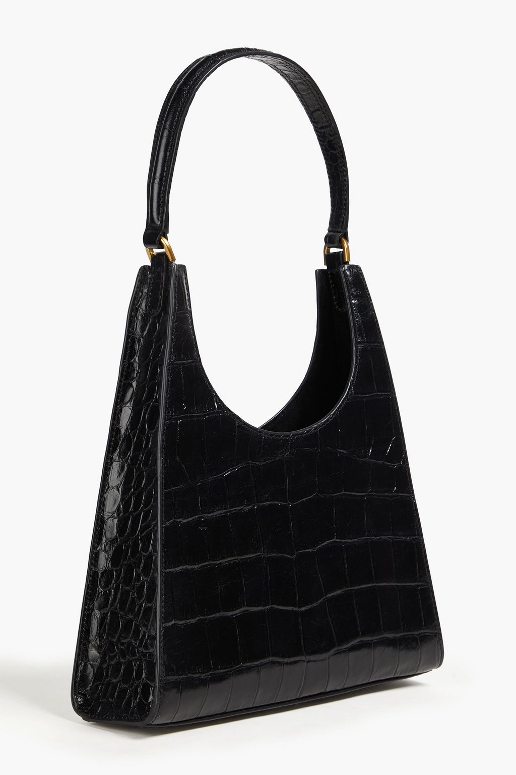 STAUD Rey croc-effect leather shoulder bag