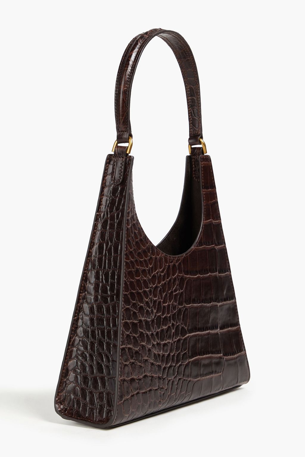 STAUD Rey croc-effect leather shoulder bag
