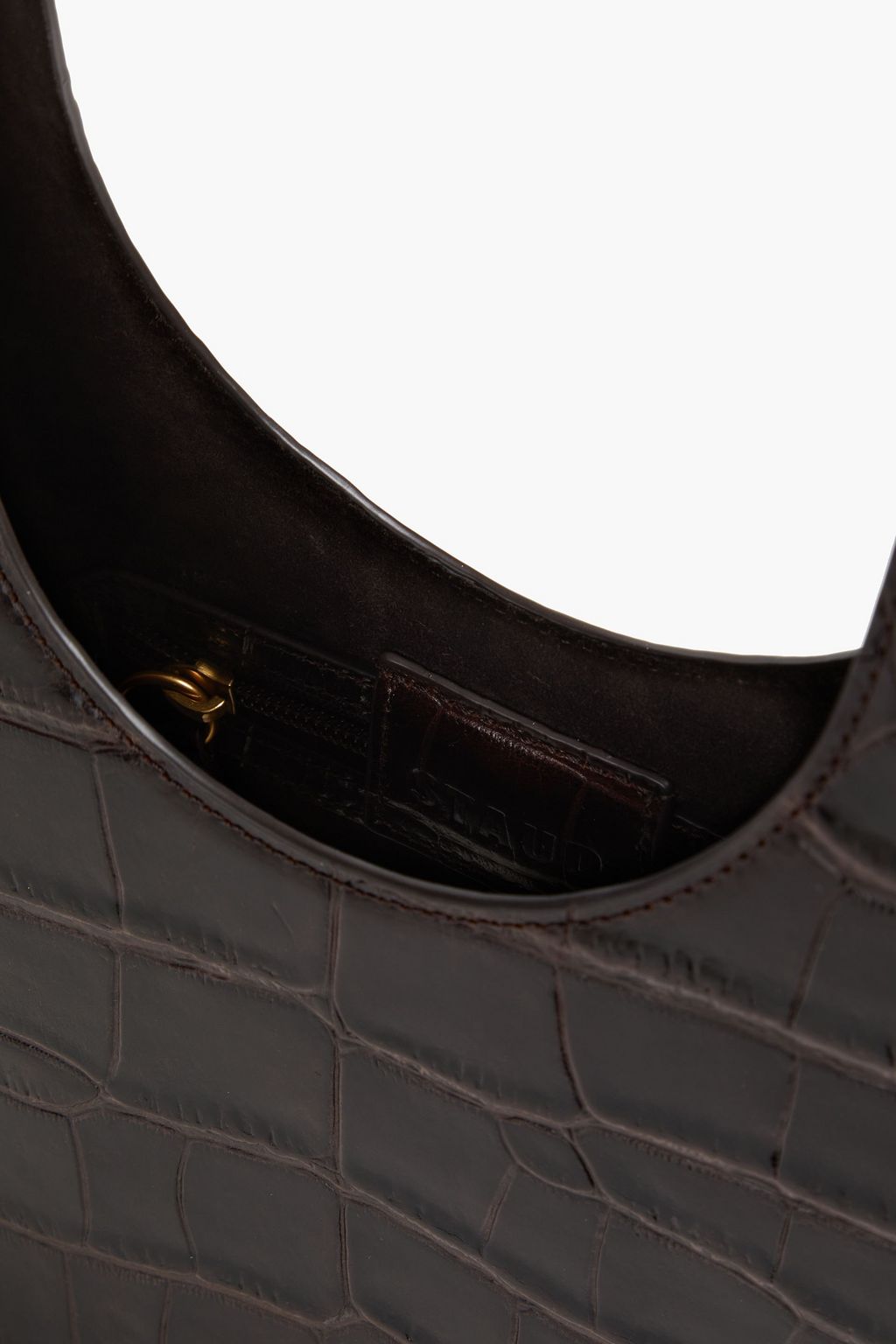 STAUD Rey croc-effect leather shoulder bag