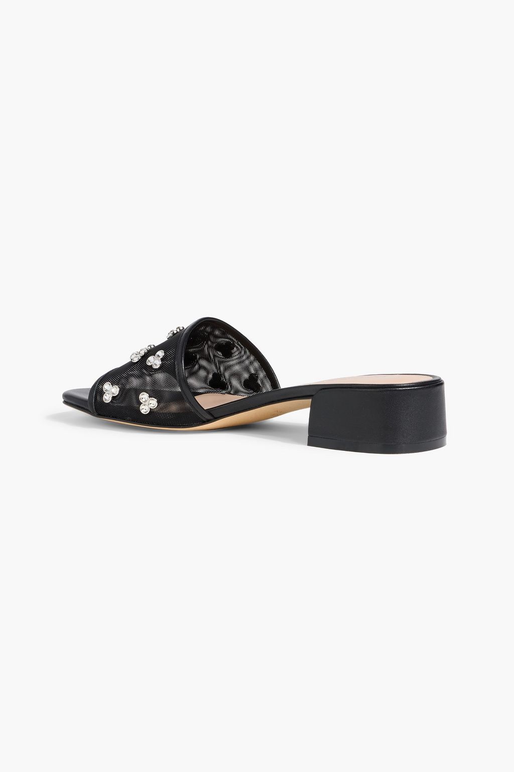STUART WEITZMAN Tammy crystal-embellished mesh mules