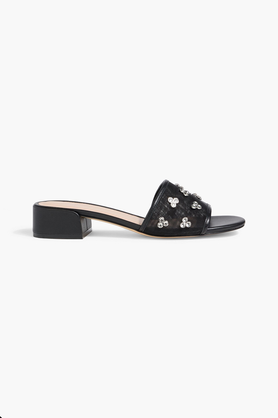 Tammy crystal-embellished mesh mules