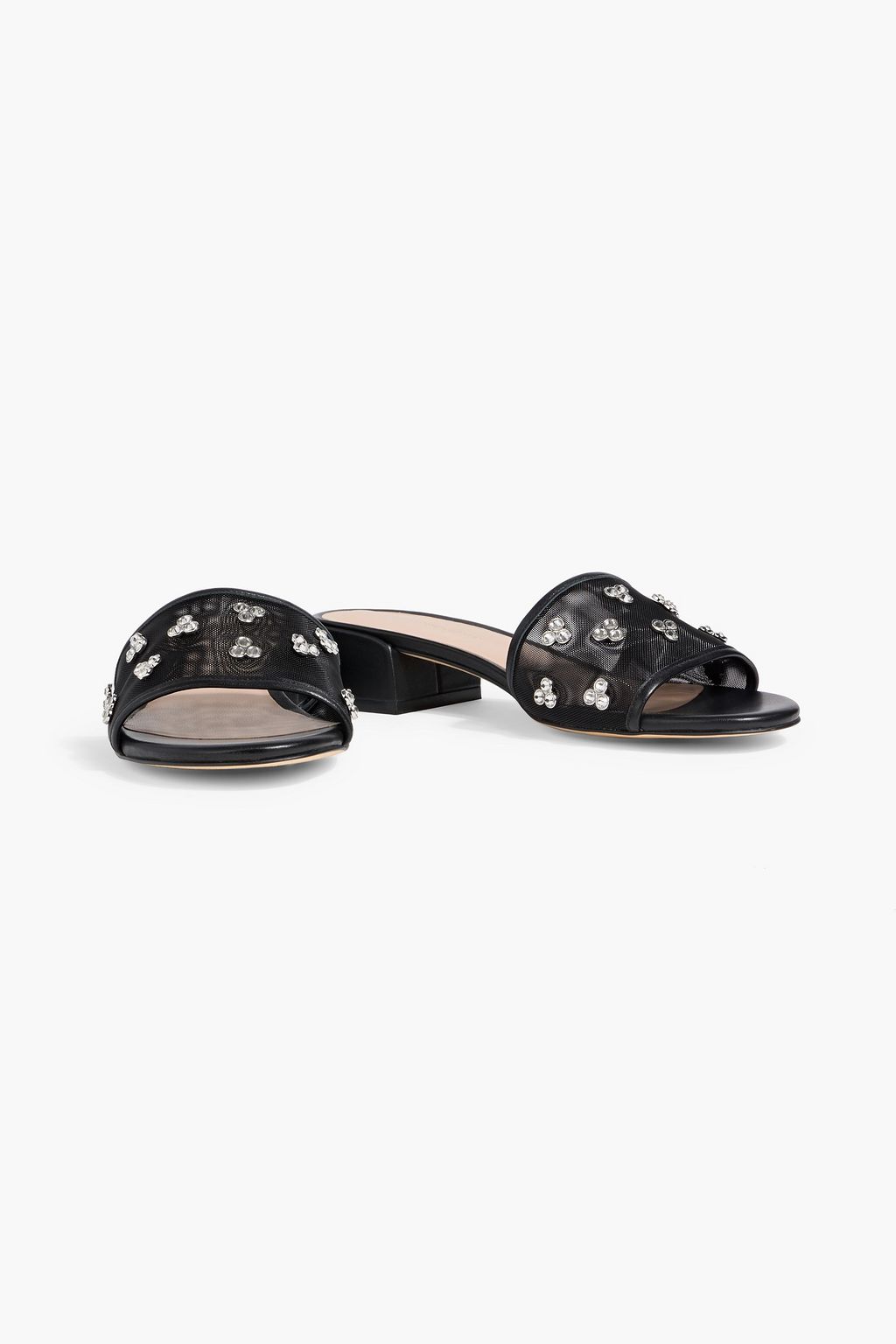 STUART WEITZMAN Tammy crystal-embellished mesh mules