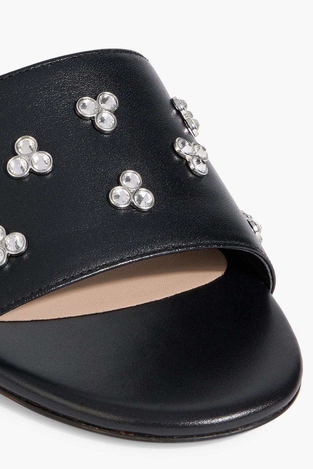STUART WEITZMAN Tammy crystal-embellished leather mules