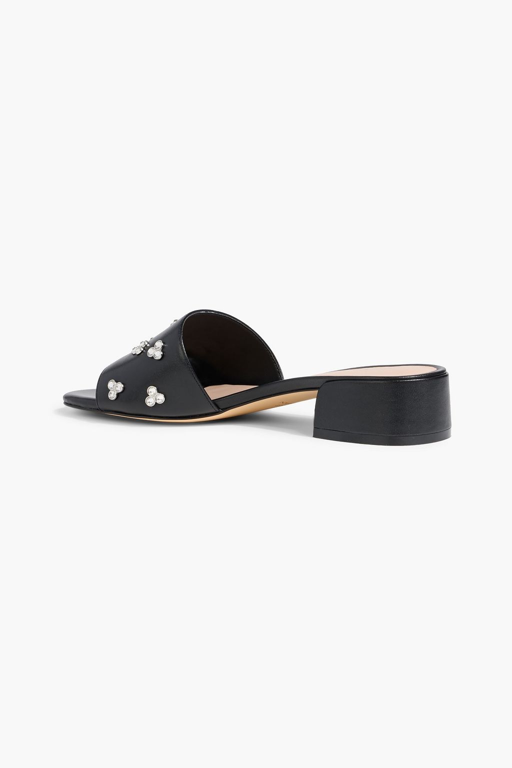 STUART WEITZMAN Tammy crystal-embellished leather mules