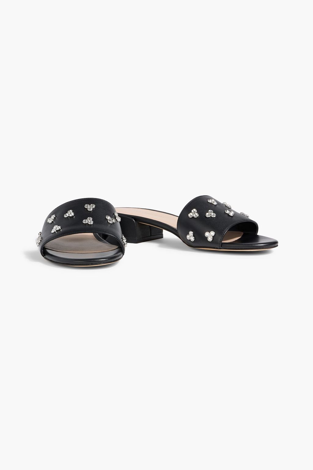 STUART WEITZMAN Tammy crystal-embellished leather mules