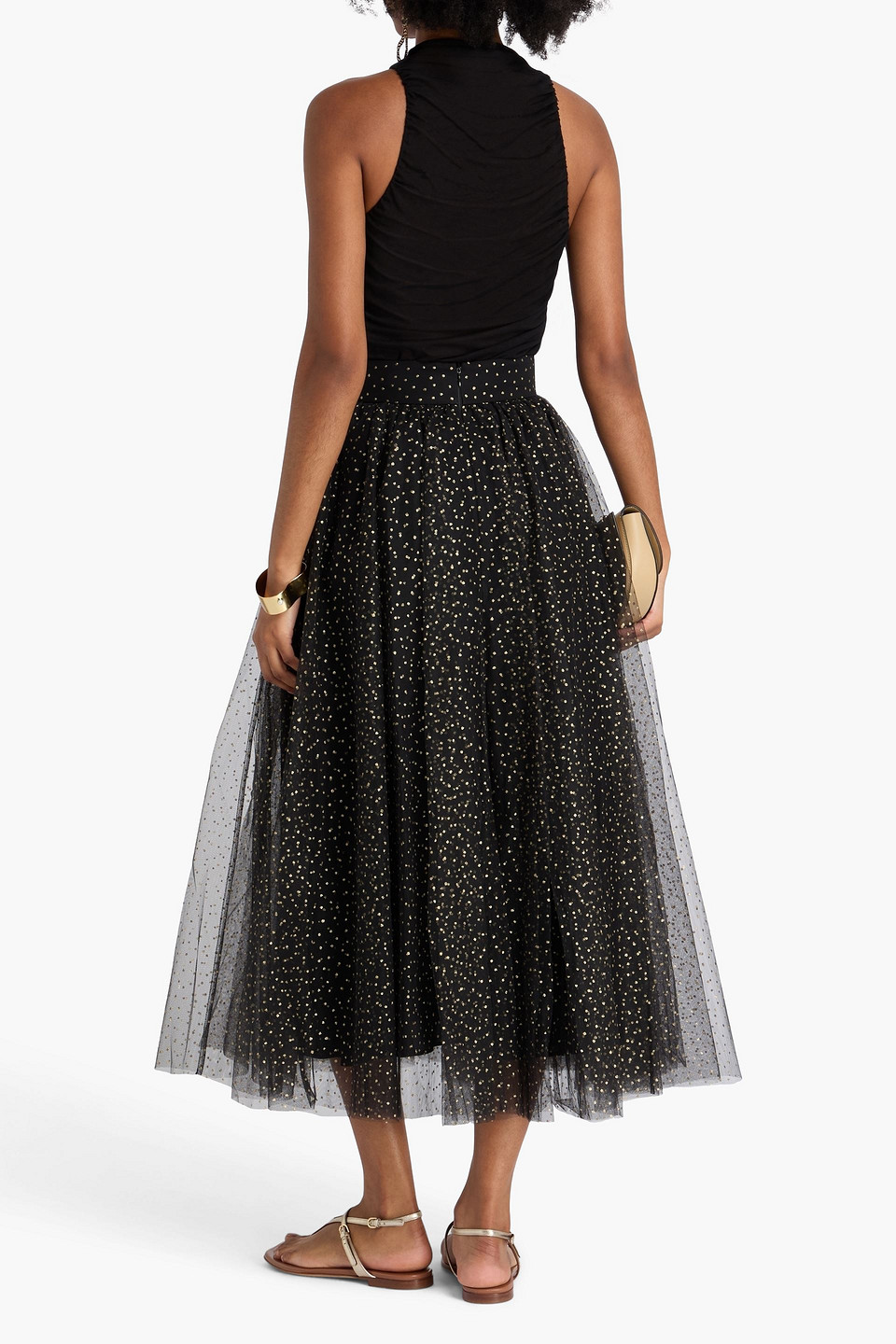  Zimmermann - Midirock Aus Tüll Mit Glitter-finish - Schwarz - 0 