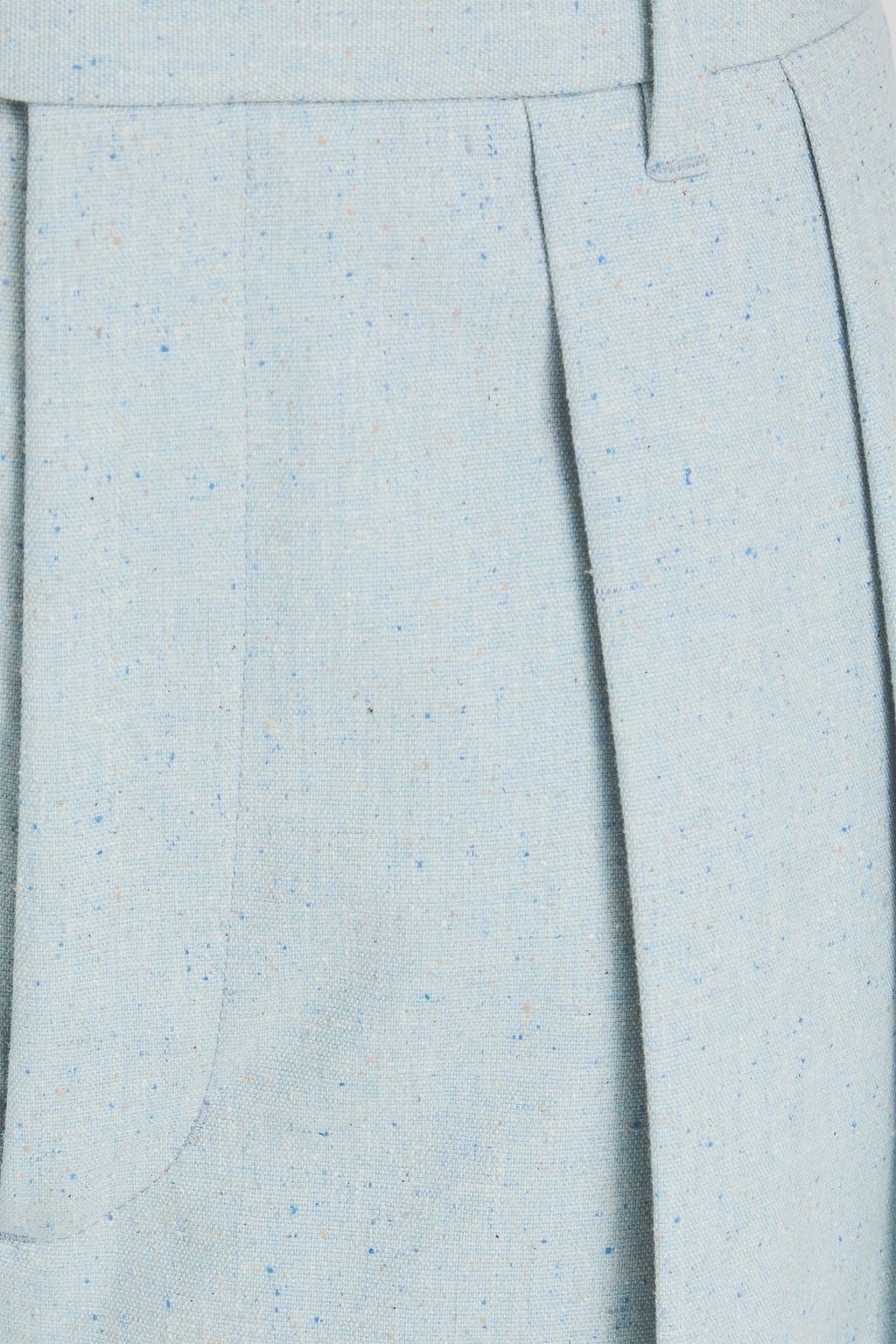 ZIMMERMANN Pleated cotton and silk-blend wide-leg pants
