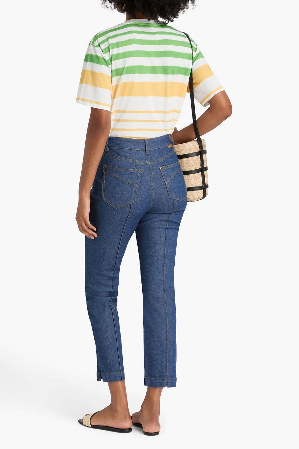 Zimmermann Cropped High-rise Tapered Jeans