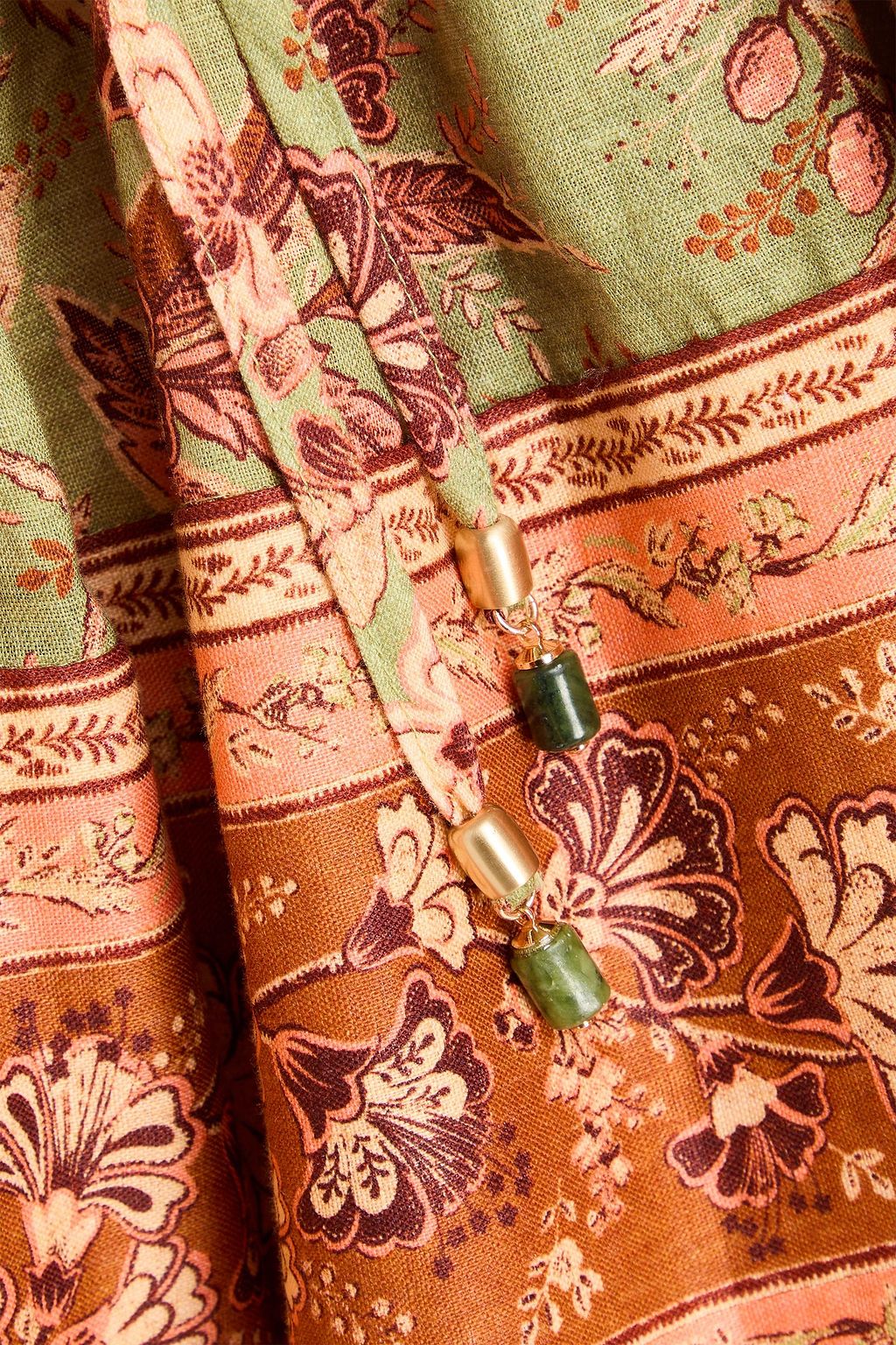 ZIMMERMANN Minikleid aus Leinen mit floralem Print