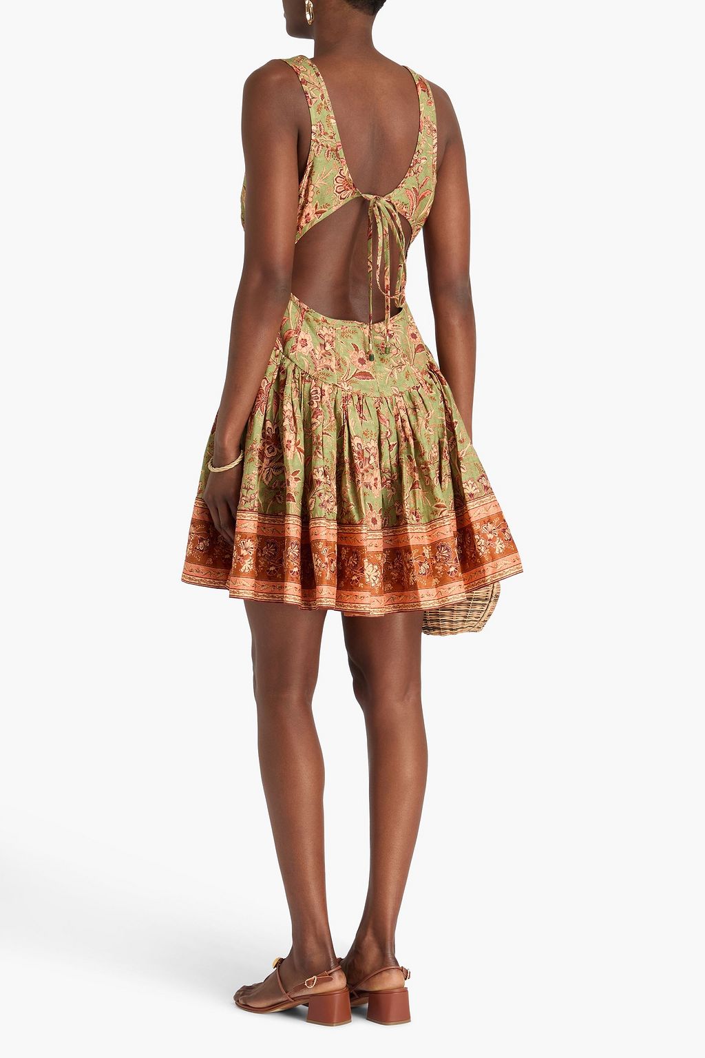 ZIMMERMANN Minikleid aus Leinen mit floralem Print