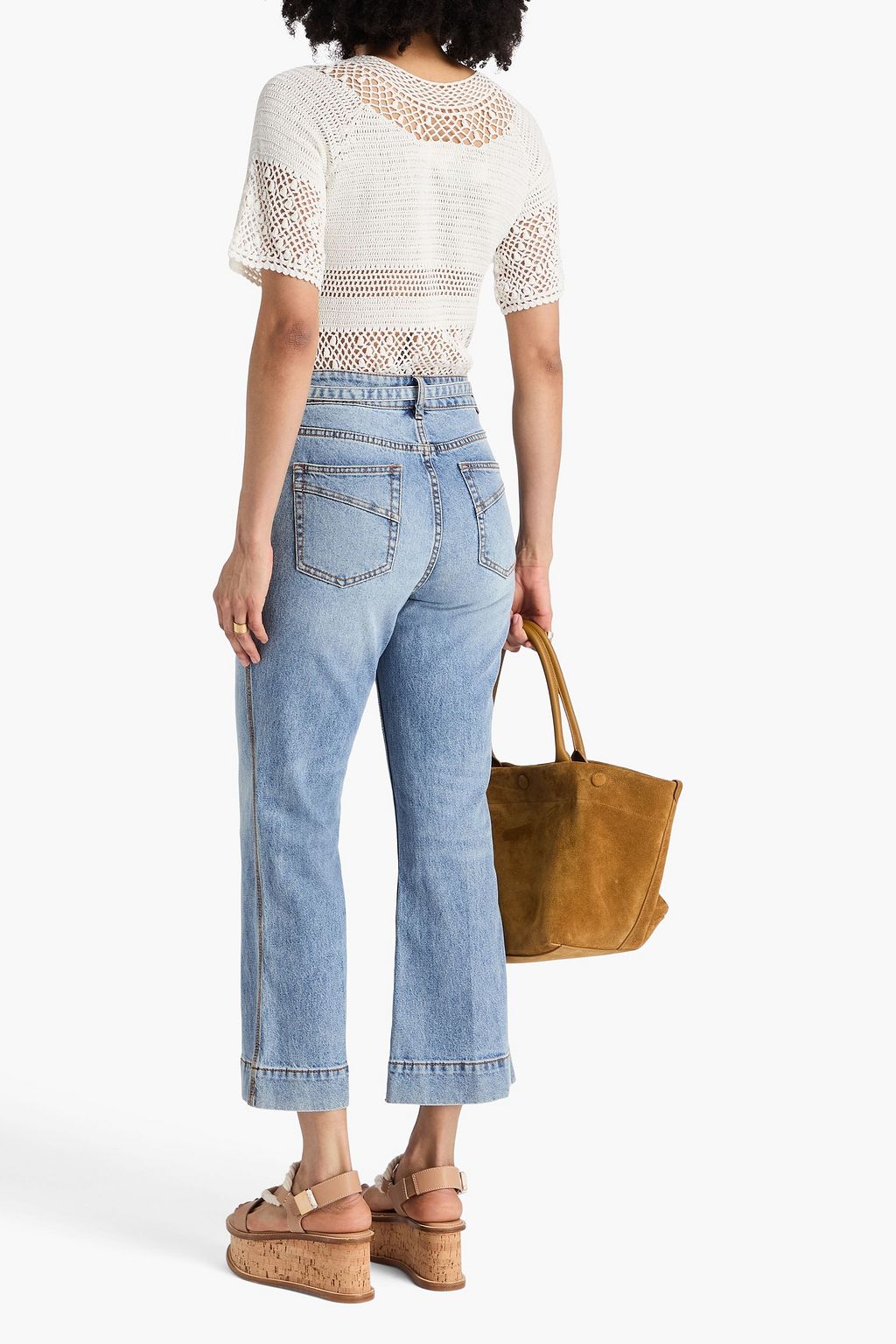 ZIMMERMANN クロップド ハイライズ キックフレアジーンズ