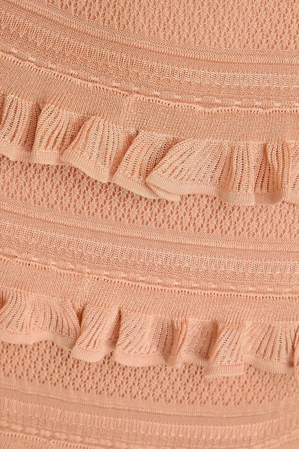 ZIMMERMANN かぎ針編みニット ミディスカート ラッフル付き