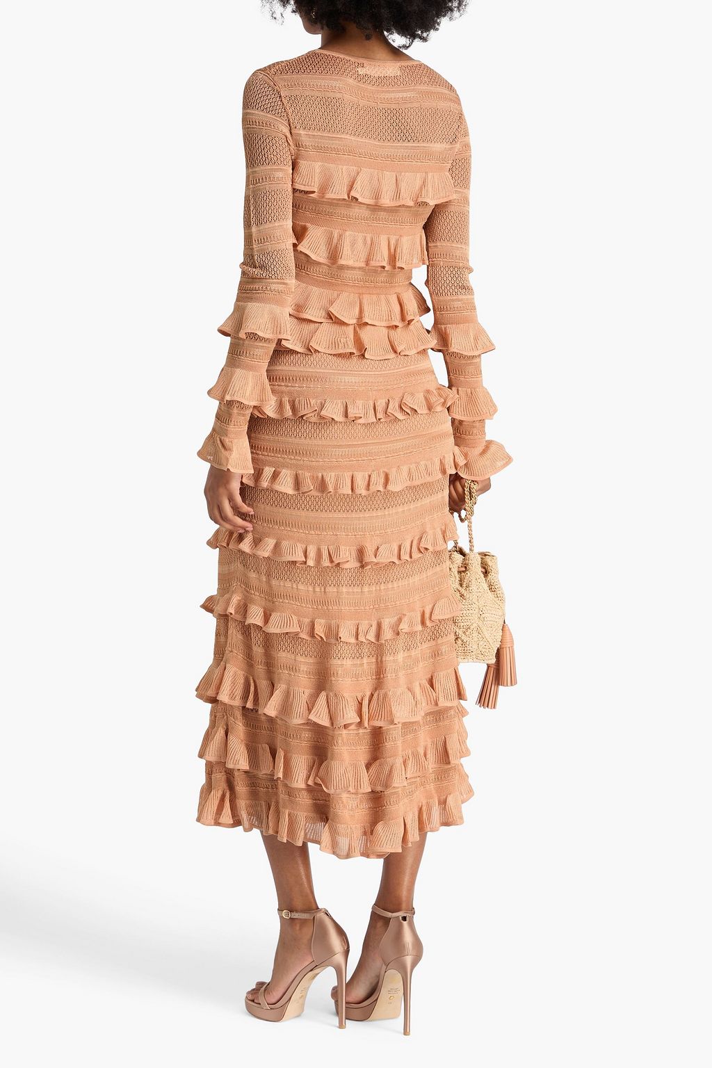 ZIMMERMANN かぎ針編みニット ミディスカート ラッフル付き