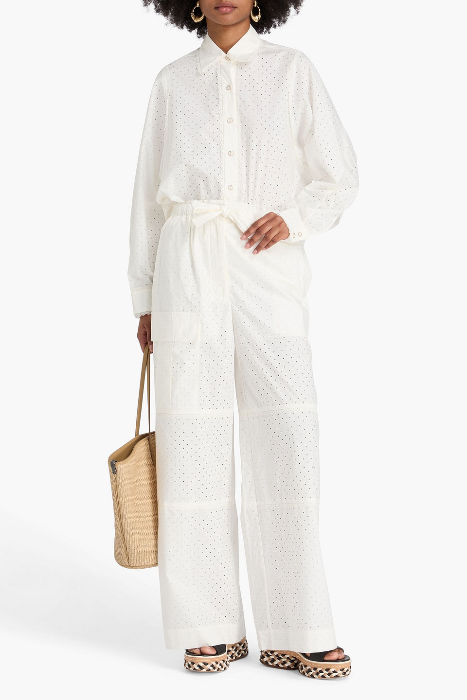 Zimmermann Lace-trimmed Cotton Cargo Pants