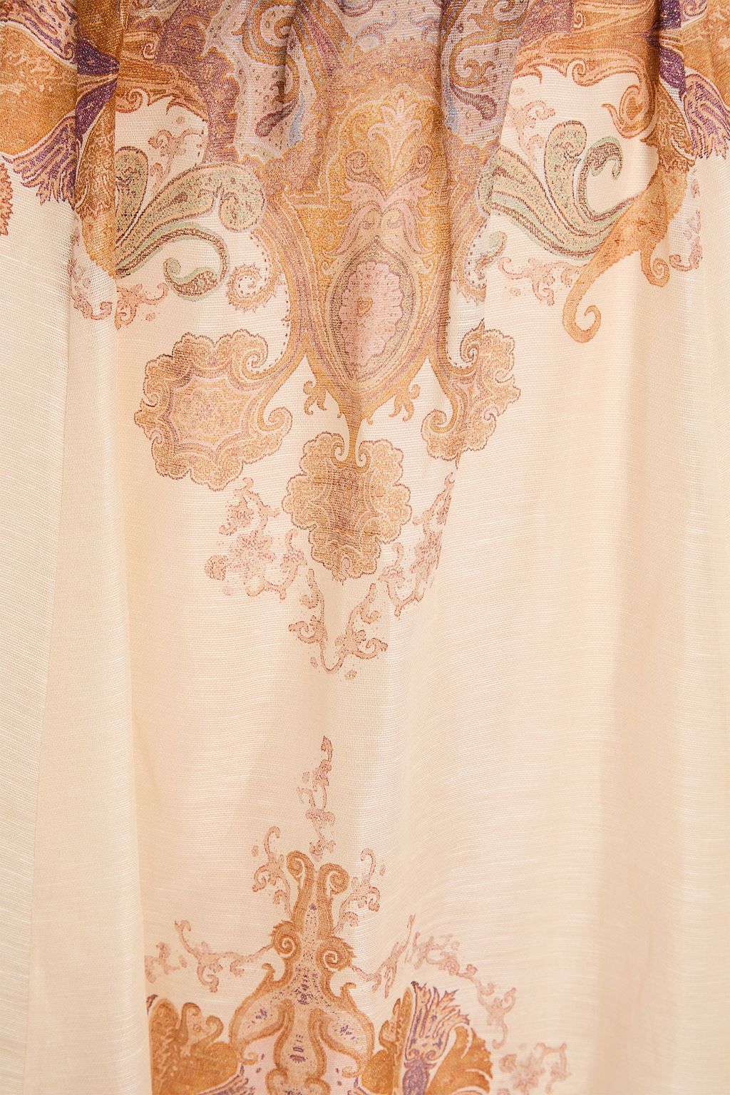 ZIMMERMANN Midirock aus Organza aus einer Leinen-Seidenmischung mit Print