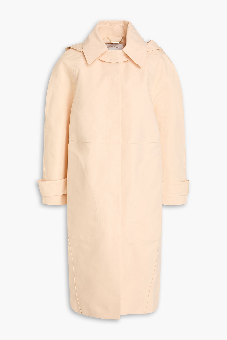 Zimmermann Cotton Hooded Coat In Neutral